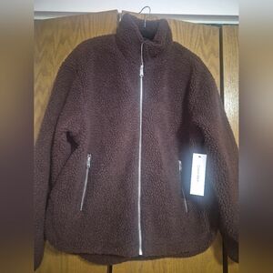 Calvin Klein Women's Large Brown Sherpa Jacket